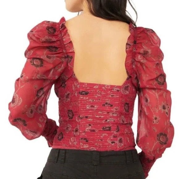 FREE PEOPLE Floral Bodysuit Top Size XS - NWT - Picture 2 of 6